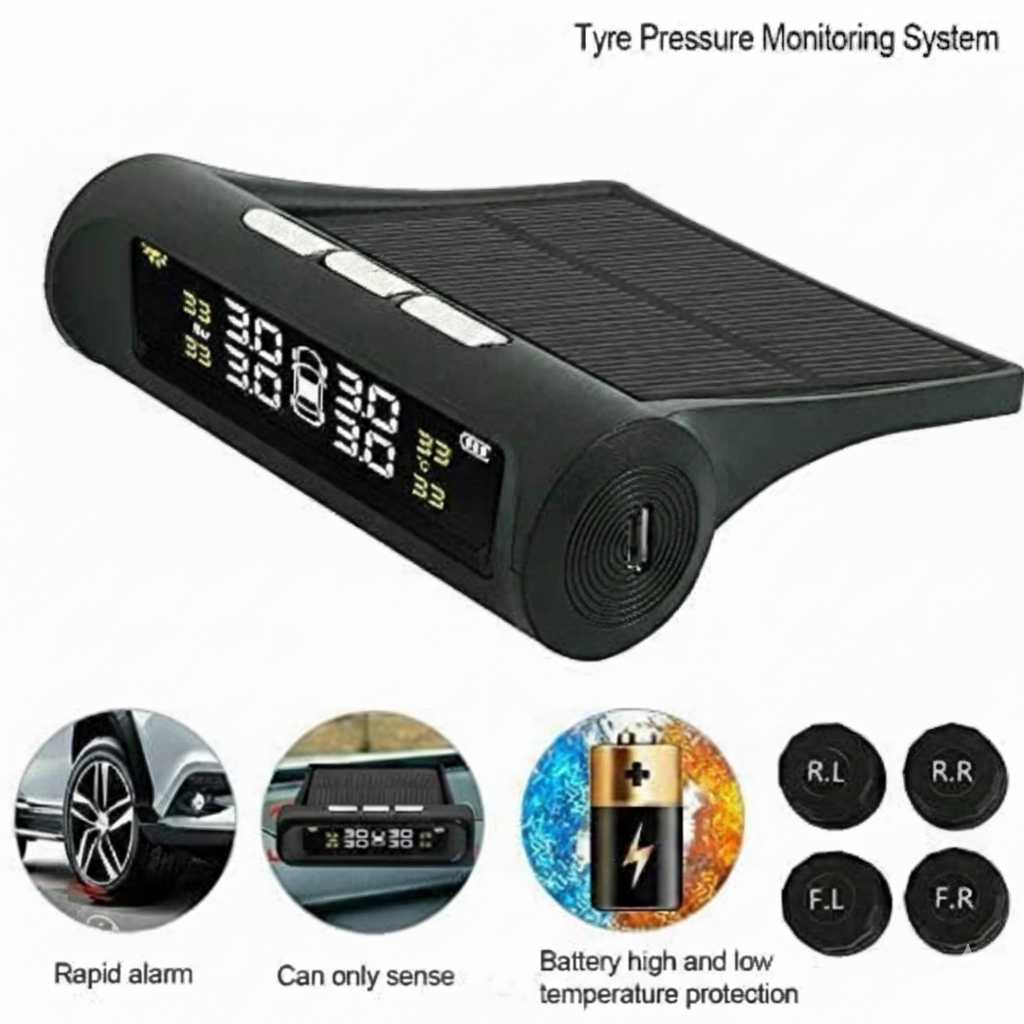 Solar Wireless Tire Pressure Monitor TPMS Tire Pressure Monitoring System
