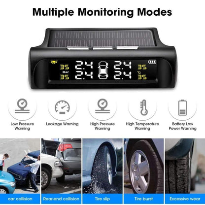 Solar Wireless Tire Pressure Monitor TPMS Tire Pressure Monitoring System